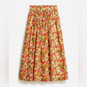 NWOT J Crew Pull-on cotton voile midi skirt in painterly floral